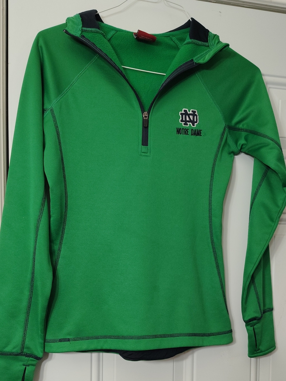 Colosseum Women’s Green Notre Dame Quarter-Zip Hoodie Sweatshirt